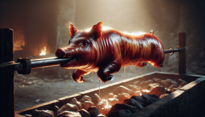 cochon de lait a la broche