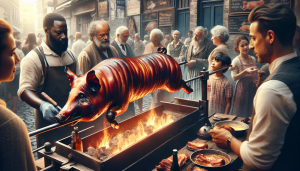 cochon de lait a la broche