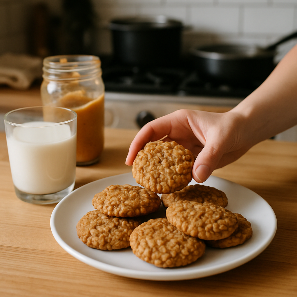 cookies flocons d avoine beurre de cacahuète 3 ingrédients​