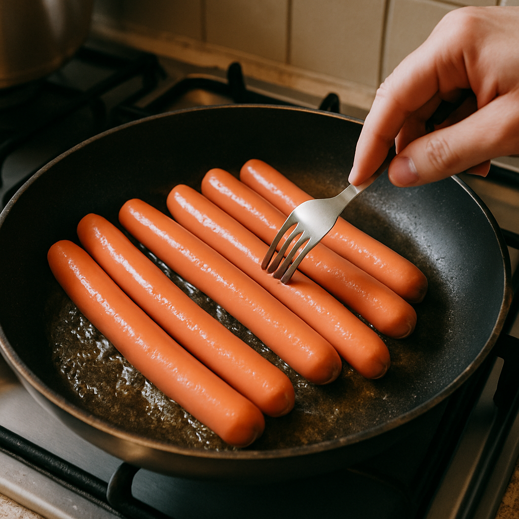 cuisson des saucisses de strasbourg