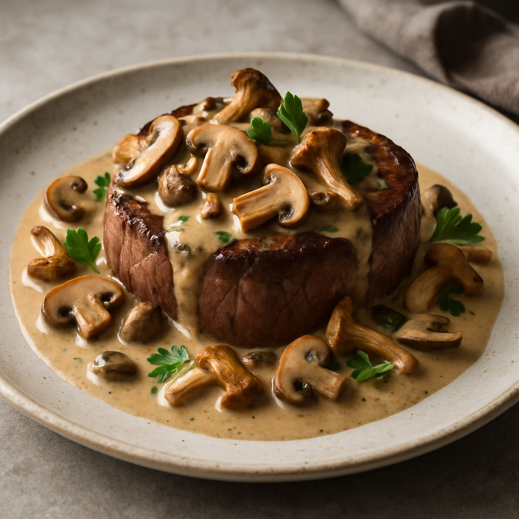 filet mignon sauce forestière